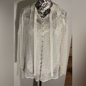 Rebecca Taylor Ivory Lace Blouse